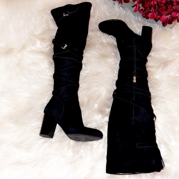 SAM EDELMAN Sable Over The Knee Suede Heel Boot - Picture 5 of 12